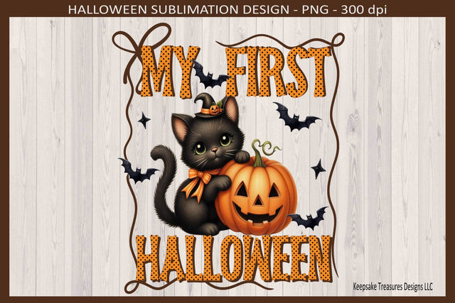 My First Halloween, Bow Frame, Baby One Piece, Sublimation PNG Design, Printable Png Sublimation Keepsake Treasures Designs LLC. 