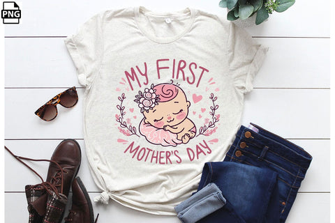My First Mother's Day PNG Clipart Printable File Sublimation Creativedesigntee 