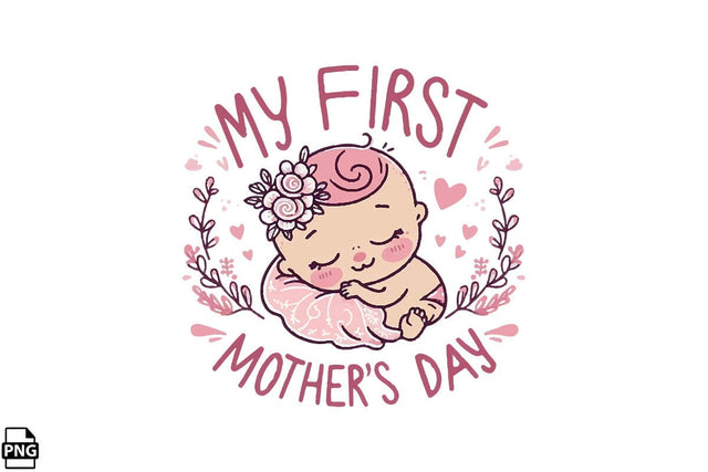 My First Mother's Day PNG Clipart Printable File Sublimation Creativedesigntee 