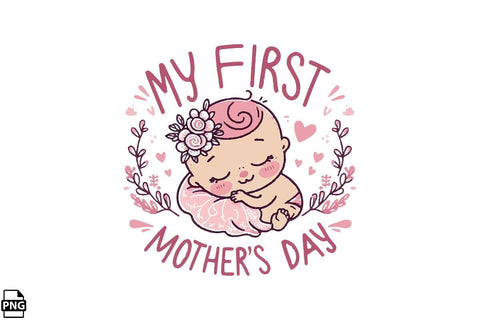 My First Mother's Day PNG Clipart Printable File Sublimation Creativedesigntee 