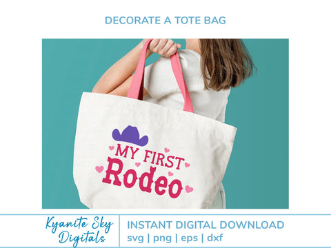 My First Rodeo SVG western quote with hearts for shirt or sign SVG Kyanite Sky Digitals 