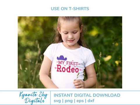 My First Rodeo SVG western quote with hearts for shirt or sign SVG Kyanite Sky Digitals 