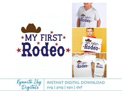 My First Rodeo SVG western quote with stars for shirt or sign SVG Kyanite Sky Digitals 