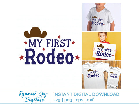 My First Rodeo SVG western quote with stars for shirt or sign SVG Kyanite Sky Digitals 