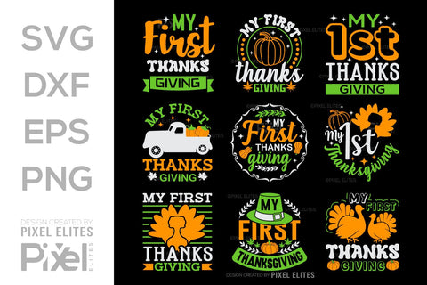 My First Thanksgiving SVG Thanksgiving Bundle Happy Autumn Hello Fall Thanksgiving Quote PET 00948 SVG ETC Craft 