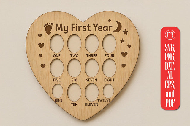 My First Year" Photo Frame laser cut SVG SVG MD JOYNAL ABDIN 