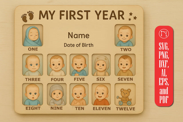My First Year Photo Frame SVG cut file SVG MD JOYNAL ABDIN 