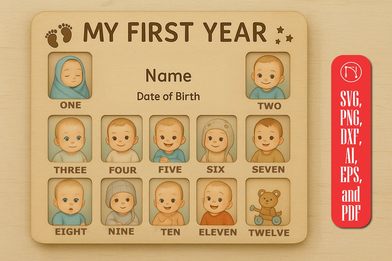 My First Year Photo Frame SVG cut file SVG MD JOYNAL ABDIN 