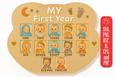 My First Year Photo Frame SVG cut file SVG MD JOYNAL ABDIN 