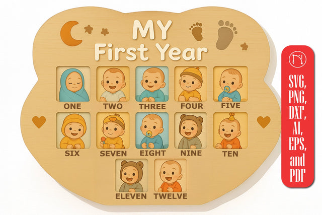 My First Year Photo Frame SVG cut file SVG MD JOYNAL ABDIN 