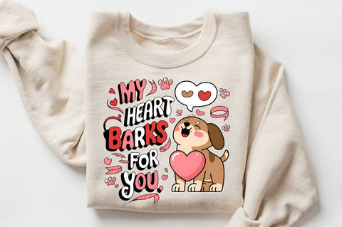 My Heart Barks For You Sublimation Design Sublimation Regulrcrative 
