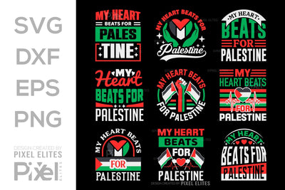 My Heart Beats For Palestine SVG Free Palestine Tshirt Bundle Palestine Quote Design, PET 00355 SVG ETC Craft 