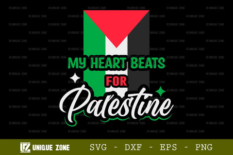 My Heart Beats For Palestine SVG Freedom For Palestine Tshirt Bundle Palestine Quote Design, TG 0026 SVG Unique Zone 