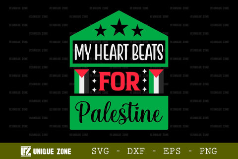 My Heart Beats For Palestine SVG Freedom For Palestine Tshirt Bundle Palestine Quote Design, TG 0026 SVG Unique Zone 