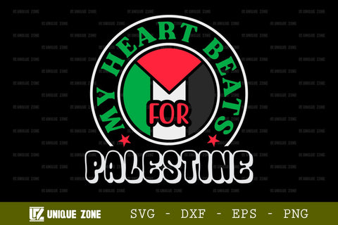 My Heart Beats For Palestine SVG Freedom For Palestine Tshirt Bundle Palestine Quote Design, TG 0026 SVG Unique Zone 