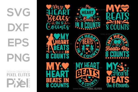 My Heart Beats In 8 Counts SVG Cheerleading Cheer Life Bundle Cheer Team Cheer Quote Design PET 00656 SVG ETC Craft 