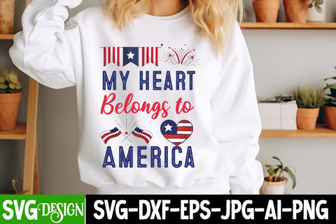 My Heart Belongs to America SVG Design,4th of July SVG, Fourth of July SVG, Independence Day SVG, Patriotic SVG File, July 4th Shirt Design, Cricut 4th of July SVG BlackCatsMedia 