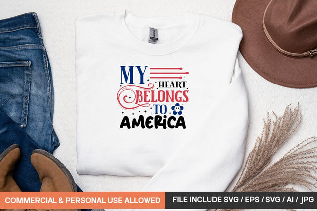 My Heart Belongs To America Svg SVG designmaster24 