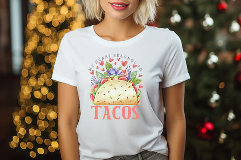 My Heart Belongs to Tacos Sublimation Sublimation CraftLabSVG 