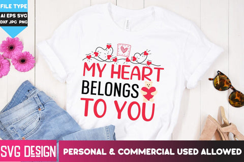 My Heart Belongs to you SVG Cut Files,My Heart Belongs to you SVG Design , Happy Valentine's Day SVG ,Valentine SVG Bundle, Love SVG Bundle SVG BlackCatsMedia 