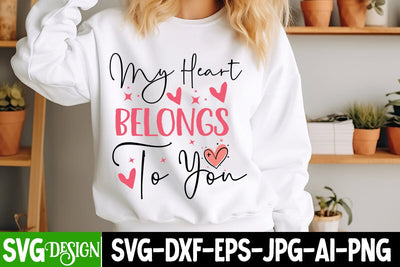 My Heart Belongs to You SVG Design,Happy Valentine's Day SVG ,Valentine SVG ,Valentine's Day Sublimation PNG,Valentine's Day Round Sign SVG, Love SVG Design SVG BlackCatsMedia 