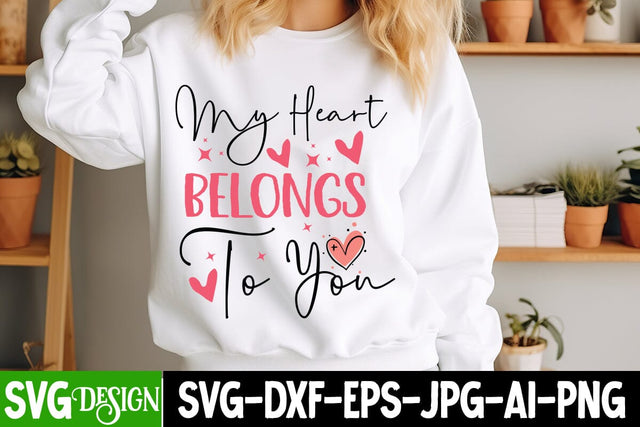 My Heart Belongs to You SVG Design,Happy Valentine's Day SVG ,Valentine SVG ,Valentine's Day Sublimation PNG,Valentine's Day Round Sign SVG, Love SVG Design SVG BlackCatsMedia 
