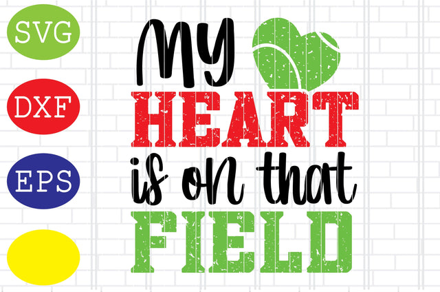 My Heart is on that Field Svg, Tennis Fan Svg, Tennis Silhouette, Tennis Fan Svg, Jpg, Eps, Dxf Files SVG DigitalSvgFiles 