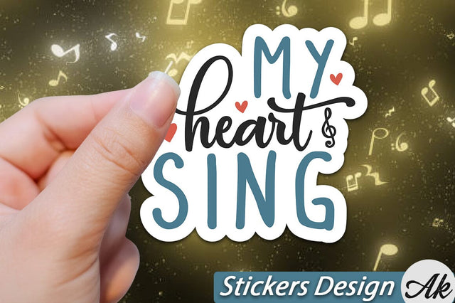My heart sing Stickers Design SVG akazaddesign 