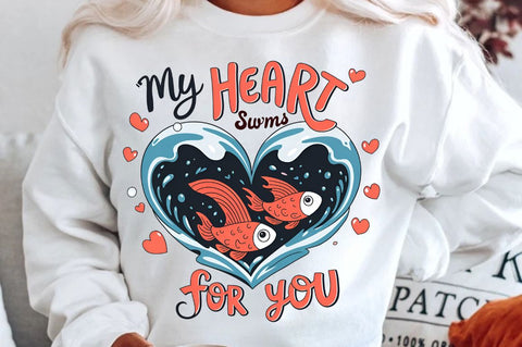 My heart swims for you Sublimation Design Sublimation Regulrcrative 