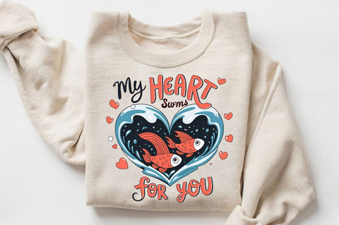 My heart swims for you Sublimation Design Sublimation Regulrcrative 
