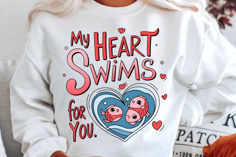 My heart swims for you Sublimation Design Sublimation Regulrcrative 