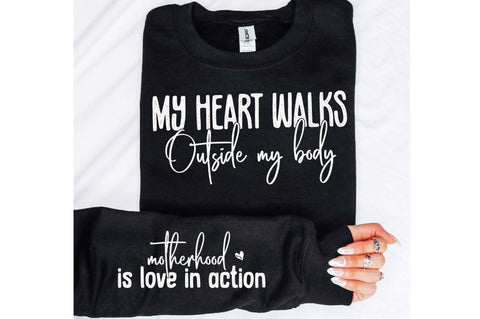 My Heart Walks Outside Sleeve SVG Design SVG Regulrcrative 