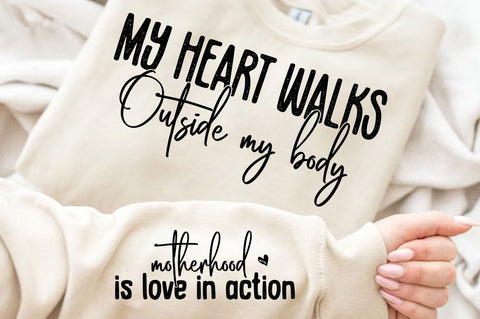 My Heart Walks Outside Sleeve SVG Design SVG Regulrcrative 