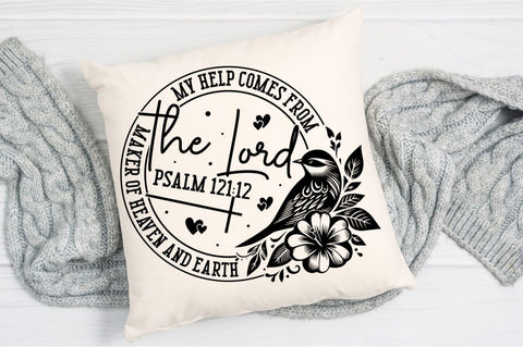 My help comes from the lord SVG, Christian Floral SVG, Retro Christian SVG, Bible Verse SVG, Flower Jesus SVG Design SVG Regulrcrative 