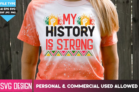 My History is Strong SVG Cut File, My History is Strong Sublimation Design, Black History Month SVG,Black History Month Sublimation PNG SVG BlackCatsMedia 