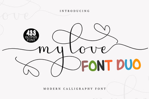 My Love Font Duo Font muhammadzeky 