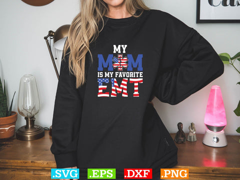 MY MOM IS MY FAVORITE EMT Shirt, EMS Paramedic Svg, EMT Svg, Medical Color Outlined Symbol Svg SVG Creativeart88 