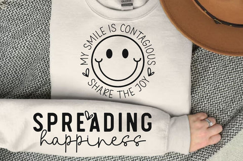 My Smile is Contagious Share the Joy Sleeve SVG Design, Inspirational sleeve SVG, Motivational Sleeve SVG Design, Positive Sleeve SVG SVG Regulrcrative 