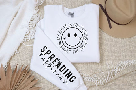 My Smile is Contagious Share the Joy Sleeve SVG Design, Inspirational sleeve SVG, Motivational Sleeve SVG Design, Positive Sleeve SVG SVG Regulrcrative 