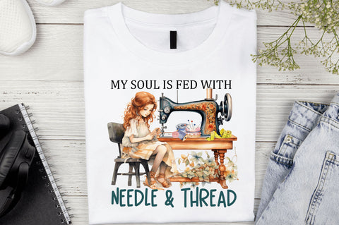 My soul is fed with needle & thread Sublimation Design Sublimation Regulrcrative 