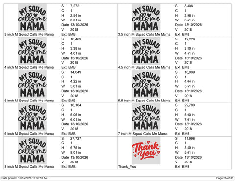 My Squad Calls Me Mama Embroidery Design – Funny Mama Quote Mom Life Machine Embroidery File Embroidery/Applique DESIGNS PatternFeed8 