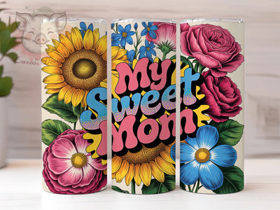 My Sweet Mom 20oz Tumbler, Glitter Mom Tumbler, Sublimation Wrap, 20oz Tumbler Design, Mother’s Day Gift, PNG Tumbler Wrap, Glam Mom Quote Sublimation Lara' s Designs 