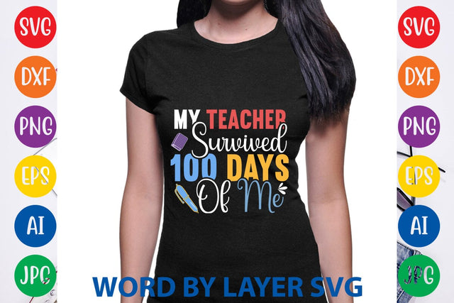My Teacher Survived 100 Days Of Me svg design SVG Rafiqul20606 