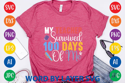 My Teacher Survived 100 Days Of Me svg design SVG Rafiqul20606 