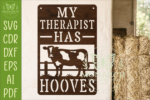 My Therapist Has Hooves Cow Wall Sign SVG | Funny SVG APInspireddesigns 