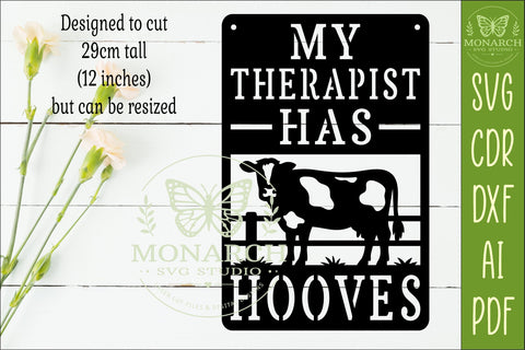 My Therapist Has Hooves Cow Wall Sign SVG | Funny SVG APInspireddesigns 