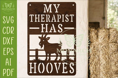 My Therapist Has Hooves Goat Wall Sign SVG | Funny SVG APInspireddesigns 