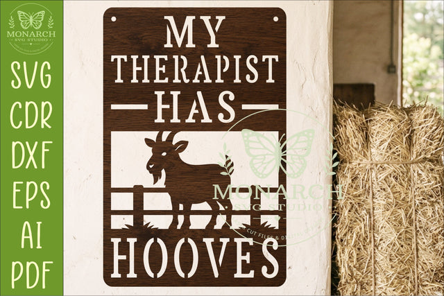My Therapist Has Hooves Goat Wall Sign SVG | Funny SVG APInspireddesigns 
