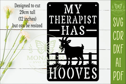 My Therapist Has Hooves Goat Wall Sign SVG | Funny SVG APInspireddesigns 