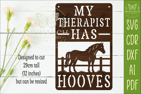 My Therapist Has Hooves Horse Wall Sign, Funny Equestrian SVG APInspireddesigns 